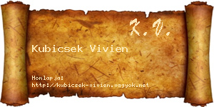 Kubicsek Vivien névjegykártya