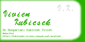 vivien kubicsek business card